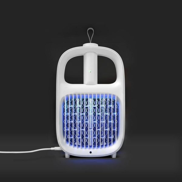 Mosquito Zapper Killer Lamp & Racquet, USB Rechargeable Fly Zapper Indoor Killer for Home and Outdoor Powerful Grid 3-Layer Mesh 2