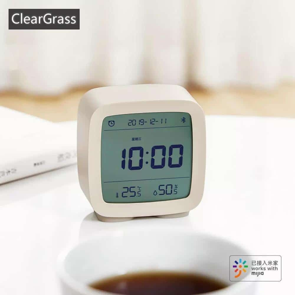 Cleargrass Bluetooth Alarm Clock smart Control Temperature Humidity Display LCD 4