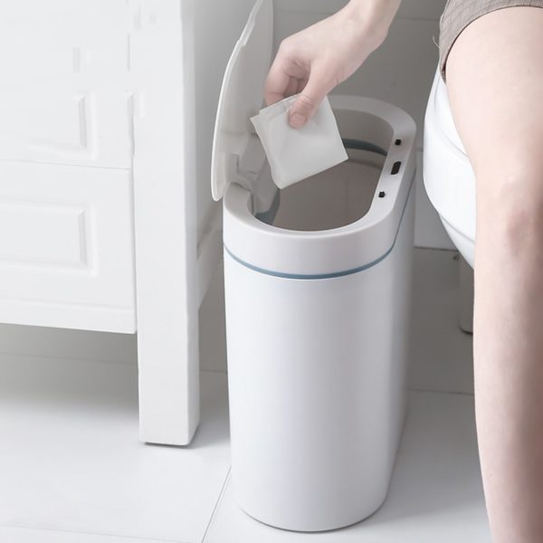 Smart Sensor Trash Can Electronic Automatic Household Bathroom Toilet Waterproof  2