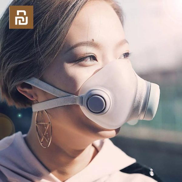 Adult Mask 4 Layer Protective One-way Valve Face Mask PM2.5 Air Pollution Mask Dustproof Breathable 2