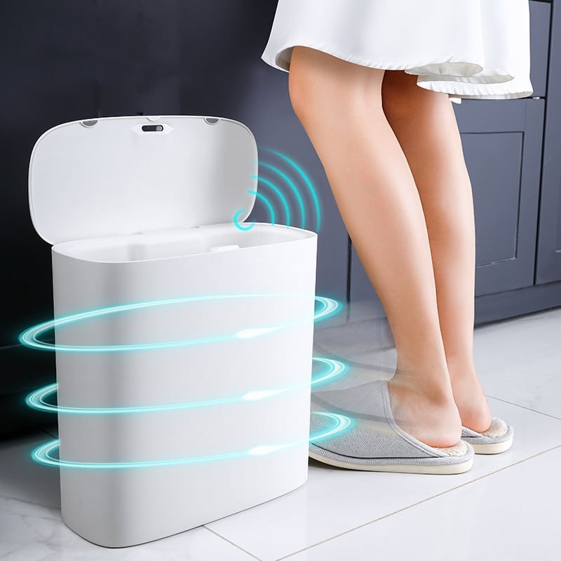 Smart Sensor Trash Can Electronic Automatic Household Bathroom Toilet Waterproof  3