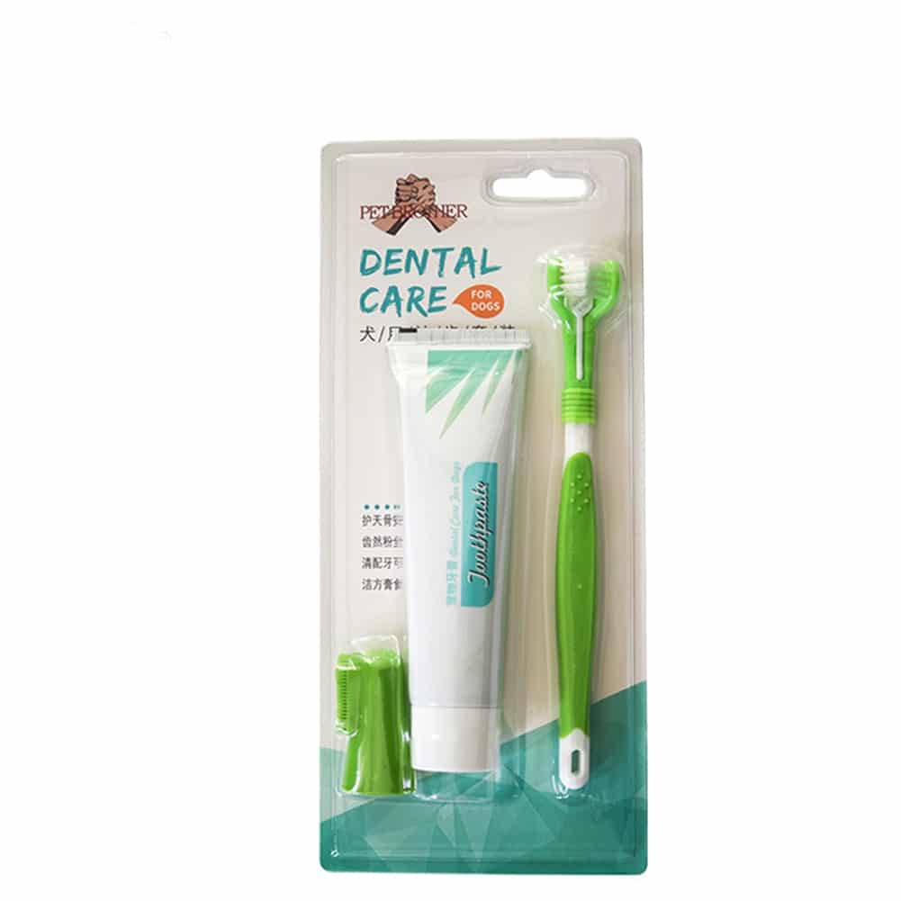 Pet Toothbrush Set Hot Puppy Vanilla/Beef Taste Toothbrush Toothpaste Dog Cat Finger Tooth Back Up Brush Care Health Supplies 2